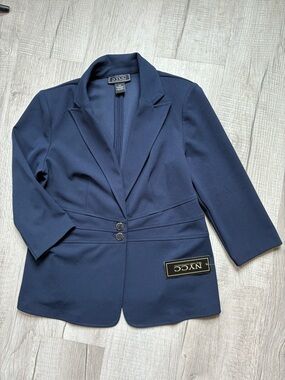 NYCC Navy Tailored Double-Button Blazer